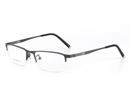 BCLEAR Titanium Legering Glazen Frame Mannen Ultralight Vierkante Bijziendheid Recept Brillen Metalen Half Velg Optische Frame Eyewear grijs