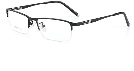 BCLEAR Titanium Legering Glazen Frame Mannen Ultralight Vierkante Bijziendheid Recept Brillen Metalen Half Velg Optische Frame Eyewear zwart