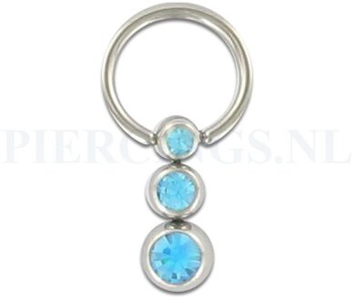 BCR 1.2 mm 3 balletjes aquamarijn
