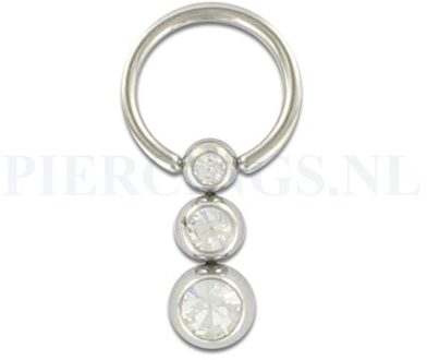 BCR 1.2 mm 3 balletjes kristal