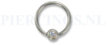 BCR 1.2 mm x 10 mm met steentje kristal AB