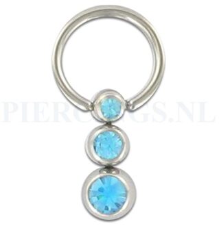 BCR 1.6 mm drie balletjes aquamarijn