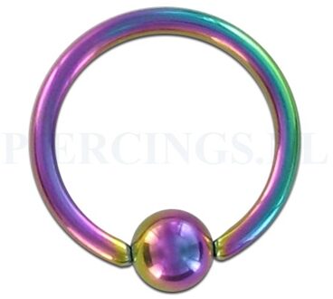 BCR 1.6 mm x 13 mm diameter x 5 mm geanodiseerd rainbow