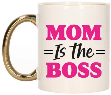 BD Cadeau koffie/thee mok mama - goud - mam is de baas - Moederdag