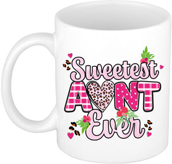 BD Cadeau koffie/thee mok tante - wit - liefste tante ooit - 300 ml