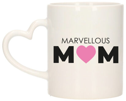 BD Cadeau koffie/thee mok voor Mama - wit - marvellous Mama - 300 ml