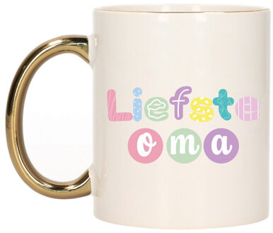 BD Cadeau koffie/thee mok voor Oma - goud - liefste Oma - 300 ml
