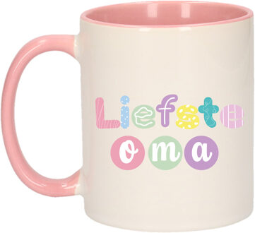 BD Cadeau koffie/thee mok voor Oma - roze - liefste Oma - 300 ml