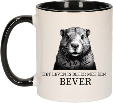 BD Cadeau mok voor de familie Bever - het leven is beter met - zwart