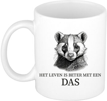 BD Cadeau mok voor de familie Das - het leven is beter met - wit