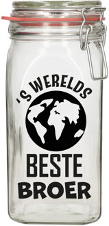 BD Cadeau snoeppot - broer - glas - 1,5 liter - 12 x 7 cm - verjaardag