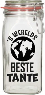 BD Cadeau snoeppot - tante - glas - 1,5 liter - 12 x 7 cm - verjaardag