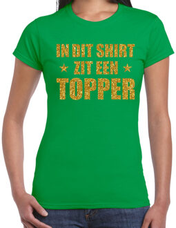 BD Cadeau T-shirt dames - In dit shirt zit een Topper - glitter goud M