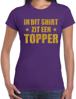 BD Cadeau T-shirt dames - In dit shirt zit een Topper - glitter goud S