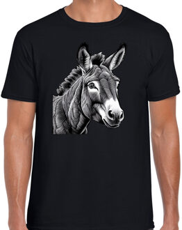 BD Cadeau T-shirt heren - boerderijdieren liefhebber - ezel S