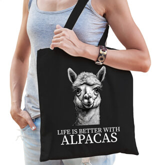 BD Cadeau tas voor boerderijdierenliefhebber - alpacas - katoen