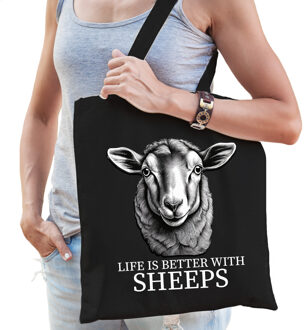 BD Cadeau tas voor boerderijdierenliefhebber - schapen - katoen