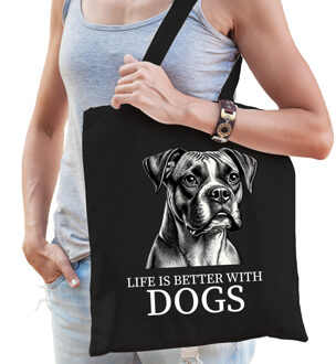 BD Cadeau tas voor hondenliefhebbers - zwart - Boxer hond