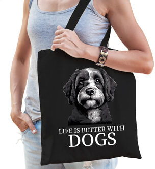BD Cadeau tas voor hondenliefhebbers - zwart - Labradoodle hond
