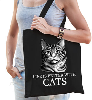 BD Cadeau tas voor kattenliefhebbers - zwart - American Curl kat
