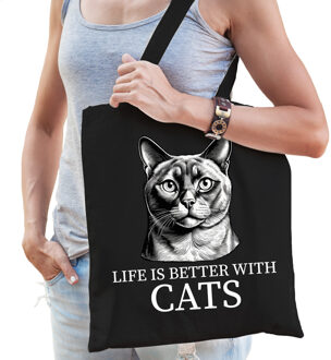 BD Cadeau tas voor kattenliefhebbers - zwart - Burmees kat