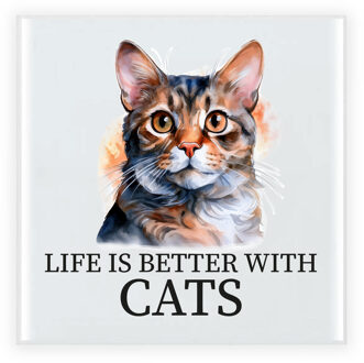 BD Cadeau tegel kattenliefhebber - Munchkin kat/poes - 15 cm