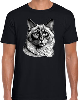 BD Cadeau/verkleed T-shirt heren - zwart - Balinees kat L