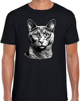 BD Cadeau/verkleed T-shirt heren - zwart - Blauwe Rus kat M