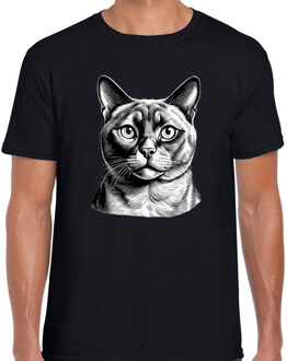BD Cadeau/verkleed T-shirt heren - zwart - Burmees kat XL