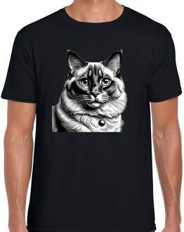 BD Cadeau/verkleed T-shirt heren - zwart - Ragdoll kat S