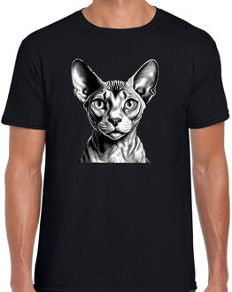 BD Cadeau/verkleed T-shirt heren - zwart - Sphynx kat L