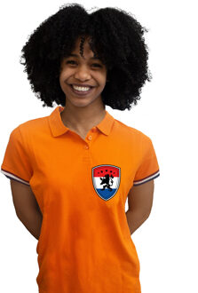 BD EK / WK supporter poloshirt - dames - oranje schild - Leeuw en vlag L