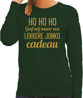 BD Foute kersttrui dames - Hohoho jonko cadeau - groen - glitter goud XL