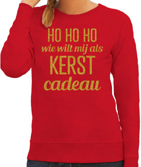 BD Foute kersttrui dames - Hohoho kerst cadeau - rood - glitter goud XS