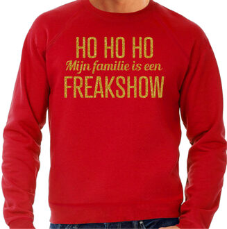 BD Foute kersttrui heren - Hohoho freak show - rood - glitter goud M