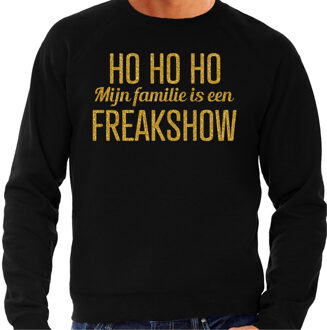 BD Foute kersttrui heren - Hohoho freak show - zwart - glitter goud XL