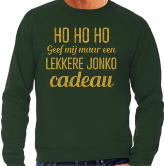 BD Foute kersttrui heren - Hohoho jonko cadeau - groen - glitter goud XL