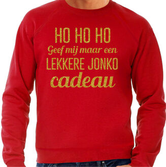 BD Foute kersttrui heren - Hohoho jonko cadeau - rood - glitter goud 2XL
