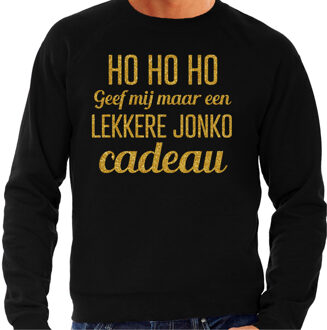 BD Foute kersttrui heren - Hohoho jonko cadeau - zwart - glitter goud L