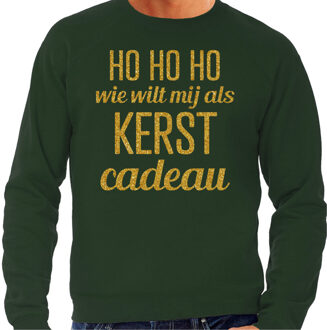 BD Foute kersttrui heren - Hohoho kerst cadeau - groen - glitter goud 2XL