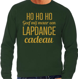 BD Foute kersttrui heren - Hohoho lapdance - groen - glitter goud L