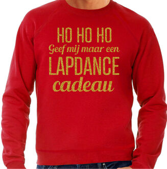BD Foute kersttrui heren - Hohoho lapdance - rood - glitter goud 2XL