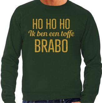 BD Foute kersttrui heren - Hohoho toffe Brabo - groen - glitter goud 2XL