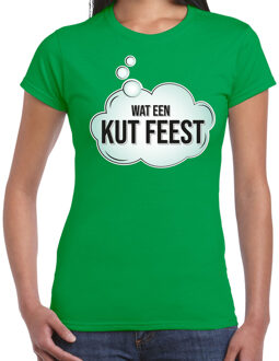 BD Foute party T-shirt dames - groen - wat een feest - feest kleding L