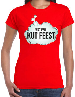 BD Foute party T-shirt dames - rood - wat een feest - feest kleding L