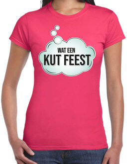 BD Foute party T-shirt dames - roze - wat een feest - feest kleding M