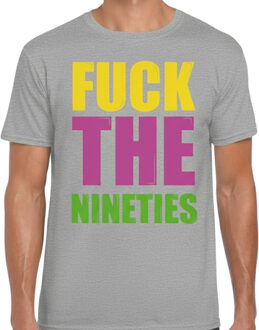 BD Foute Party T-shirt voor heren - Fuck the nineties - grijs - 90 s XL