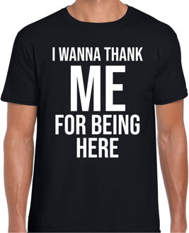 BD Foute party T-shirt voor heren - zwart - I wanna thank me L