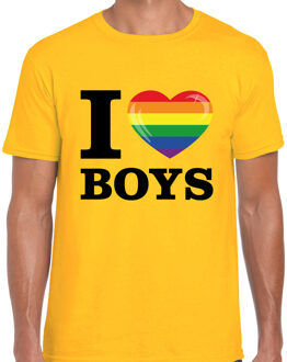 BD Gay Pride T-shirt heren - I love boys - regenboog hartje - LHBTI XL