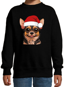 BD Kersttrui / sweater honden - kinderen - Chihuahua - zwart 9-11 jaar (134/146)